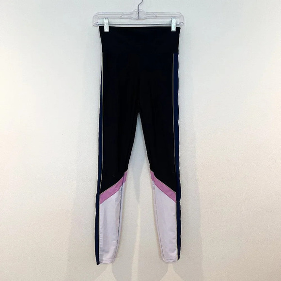 PE Nation Black Athletic Athleisure Colorblock Logo Leggings S FLAWED - Picture 2 of 6